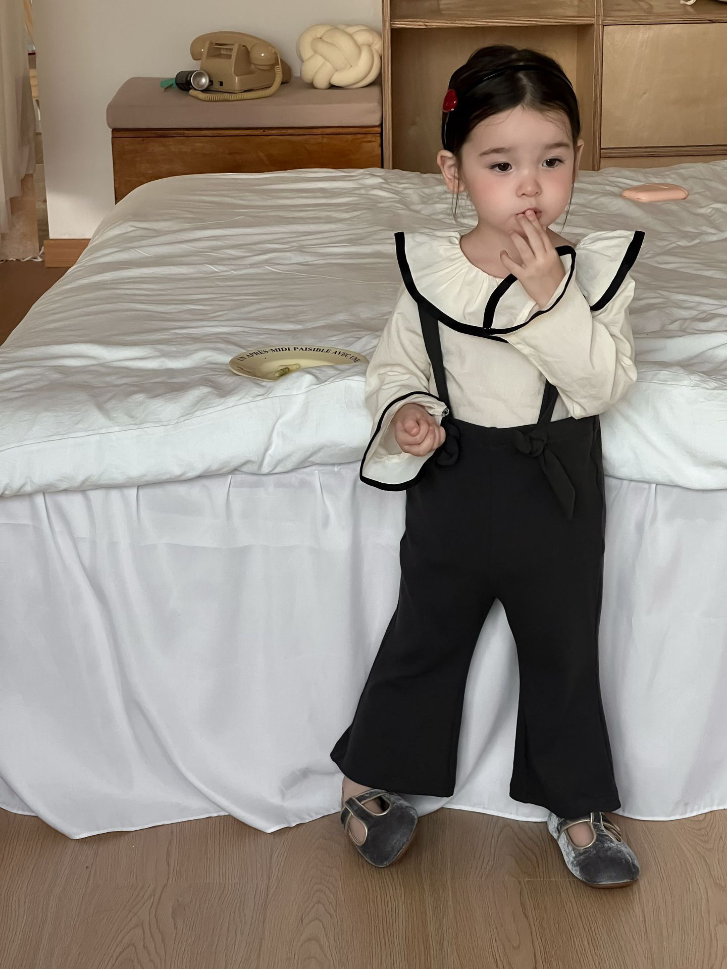 【Ponyo】早秋·法式衬衫洋气背带裤洋气女宝宝精致套装春秋外出服