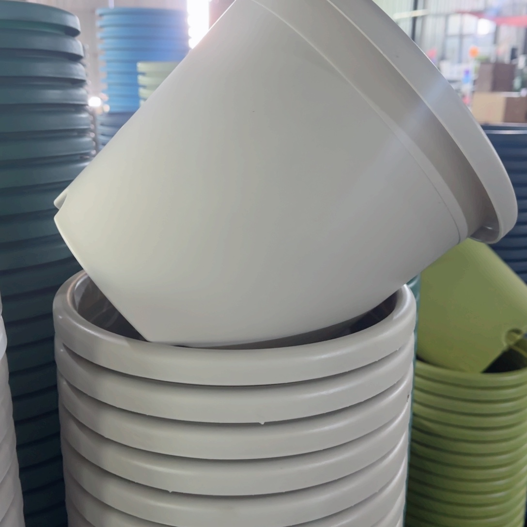 树脂四季盆5#无拖灰白微瑕6