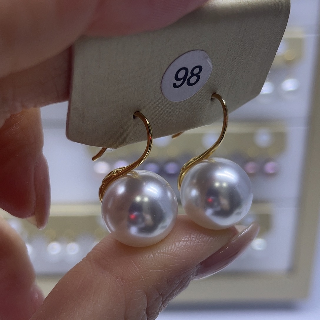 淡水珍珠耳饰银S925镶嵌