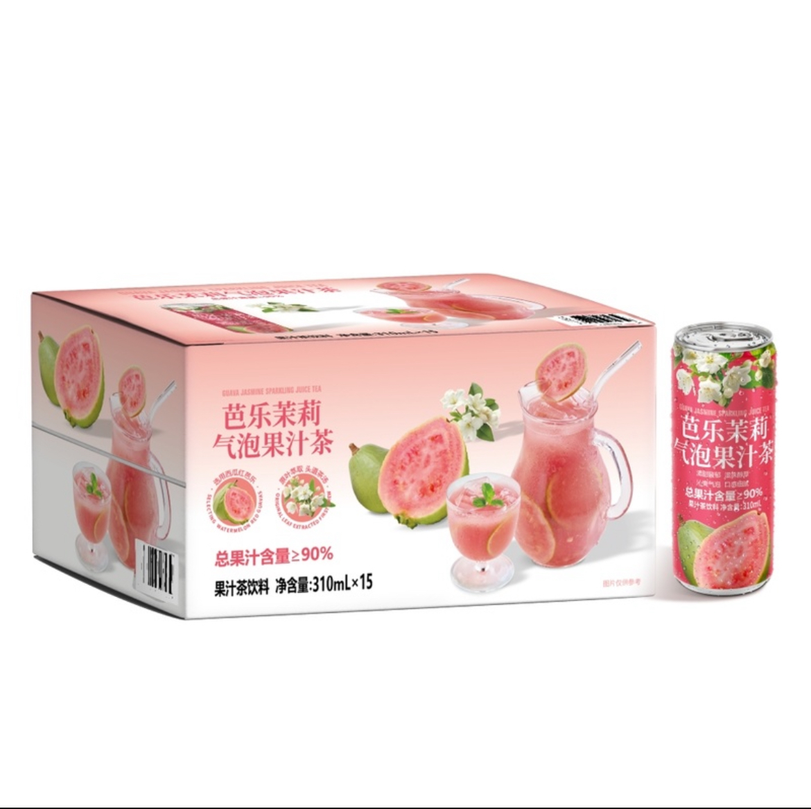 【Sam会员超市饮料分装】芭乐茉莉气泡果汁茶 310ml果汁茶饮料
