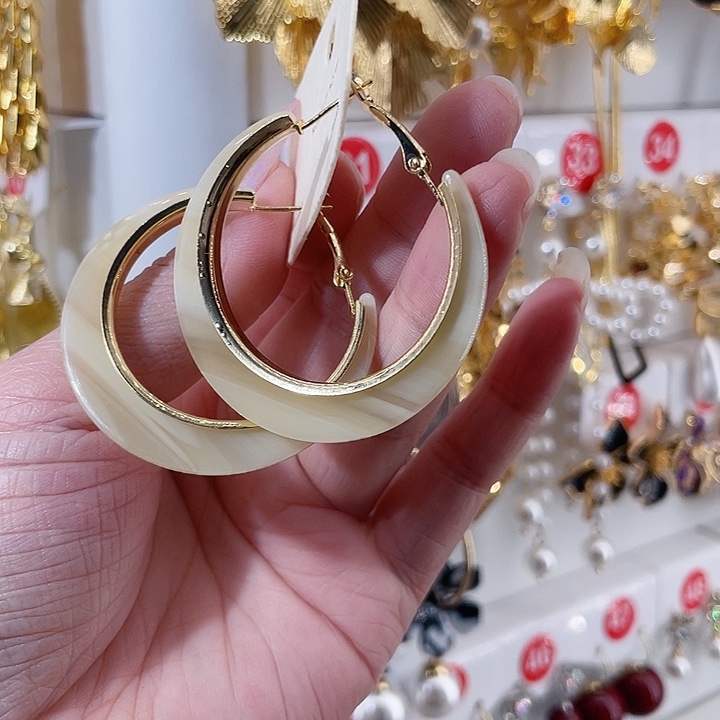 仿珍珠铁合金合金饰品4.5厘米耳饰3