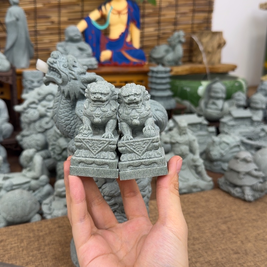 石材青砂石7公分石狮子