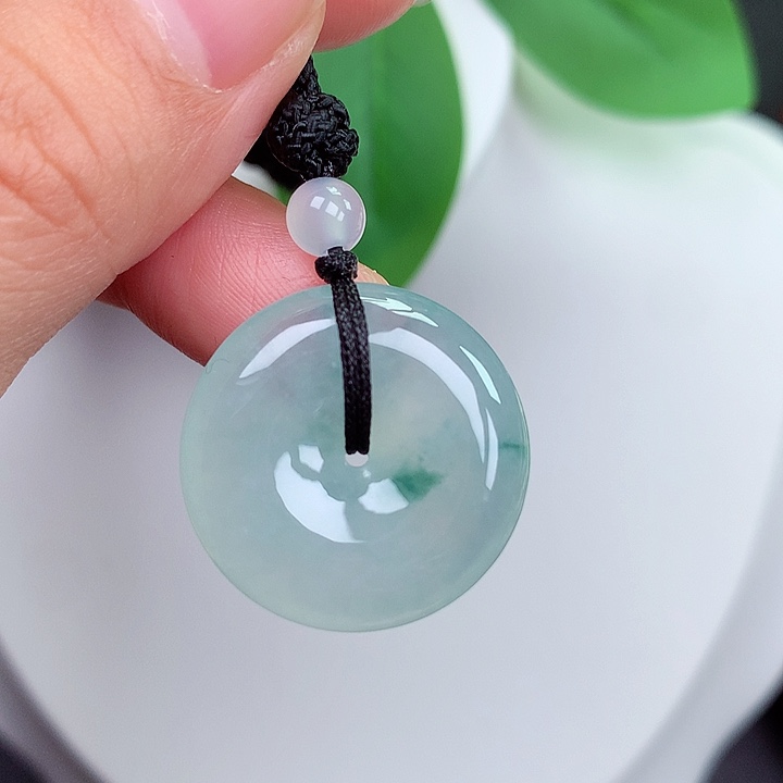 颈饰未镶嵌翡翠平安扣 23.1x5.7mm