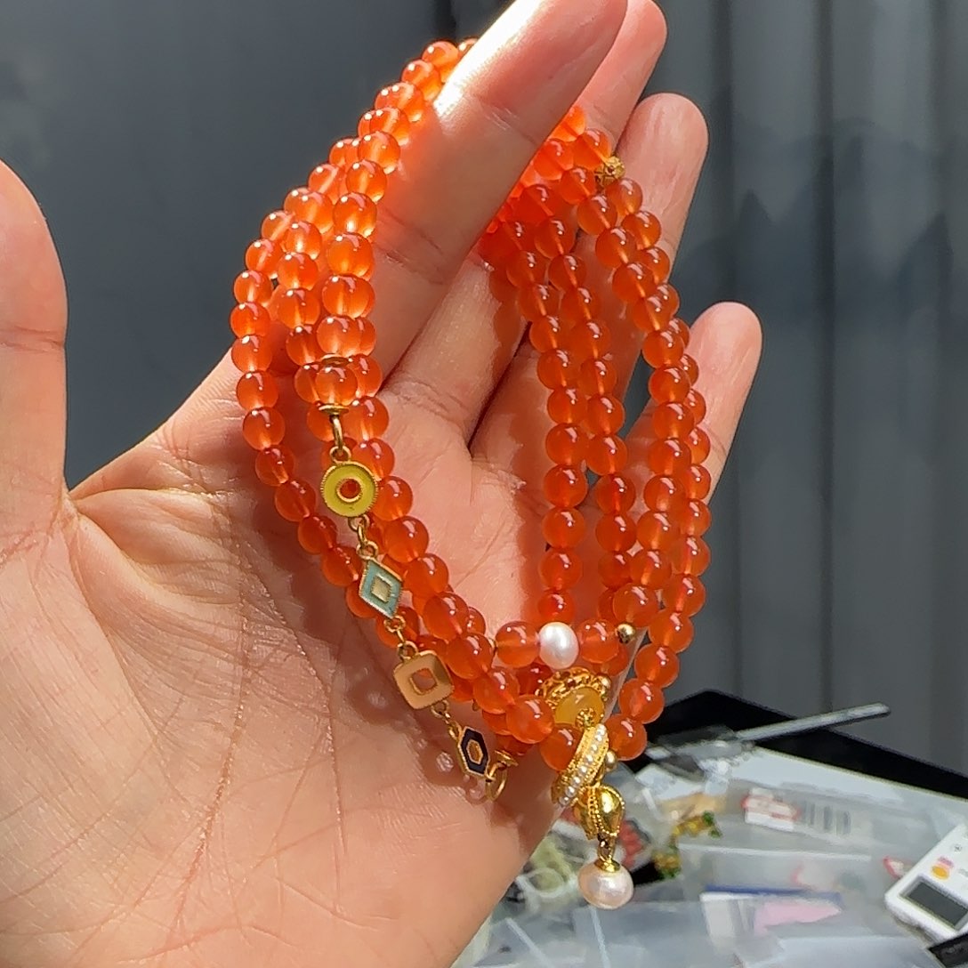 南红玛瑙手链未镶嵌