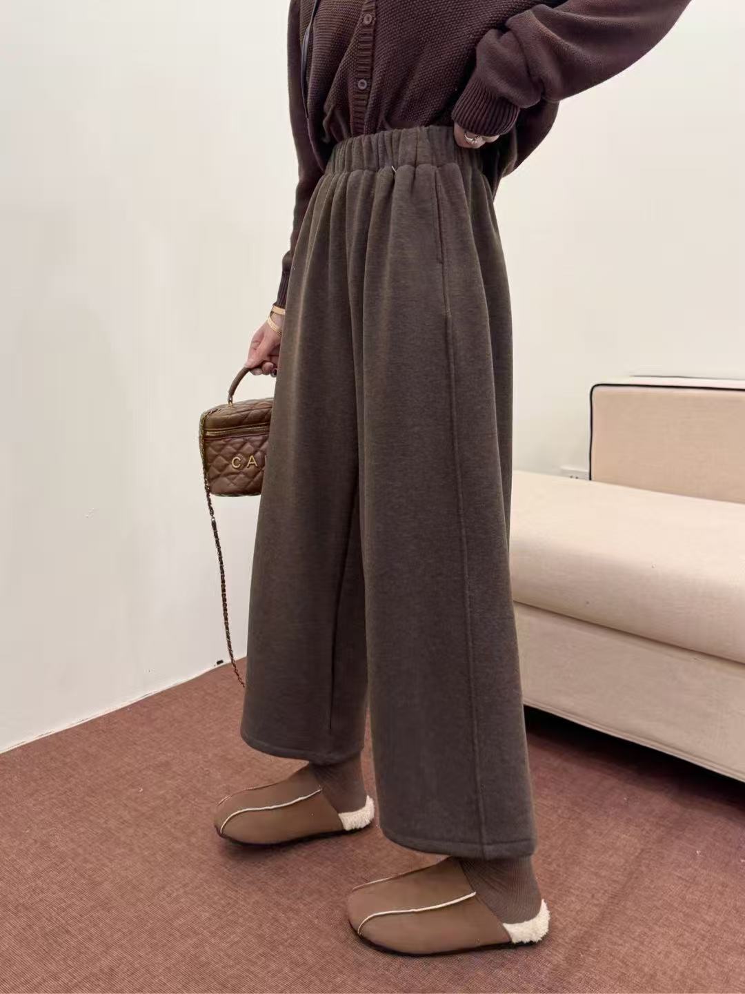 秋冬显瘦加绒加厚款羊绒裤