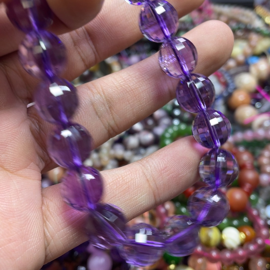 紫晶颈饰银S800镀金镶嵌