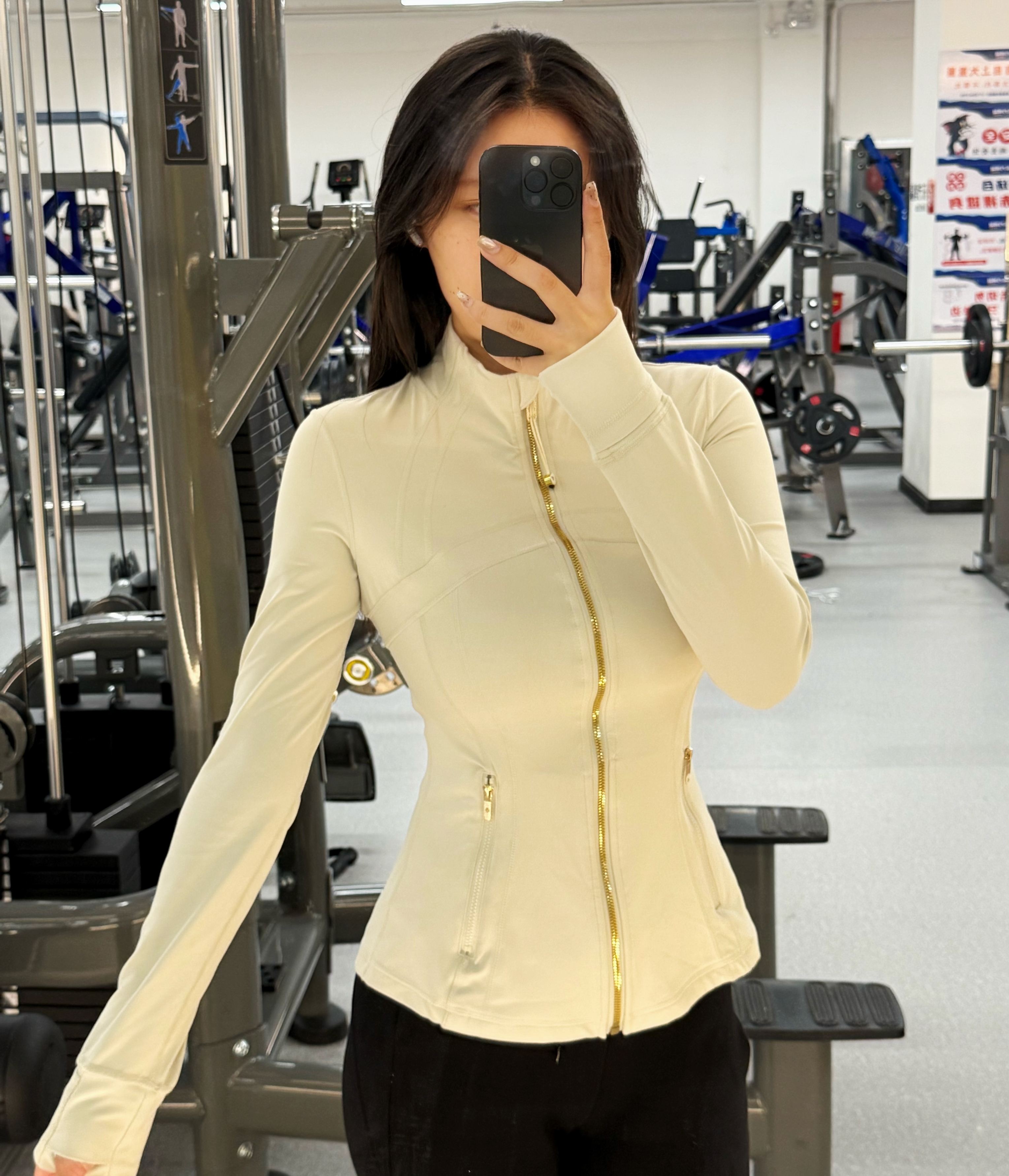 水吉家三代磨毛DF长款显瘦修身运动休闲紧身外套夹克