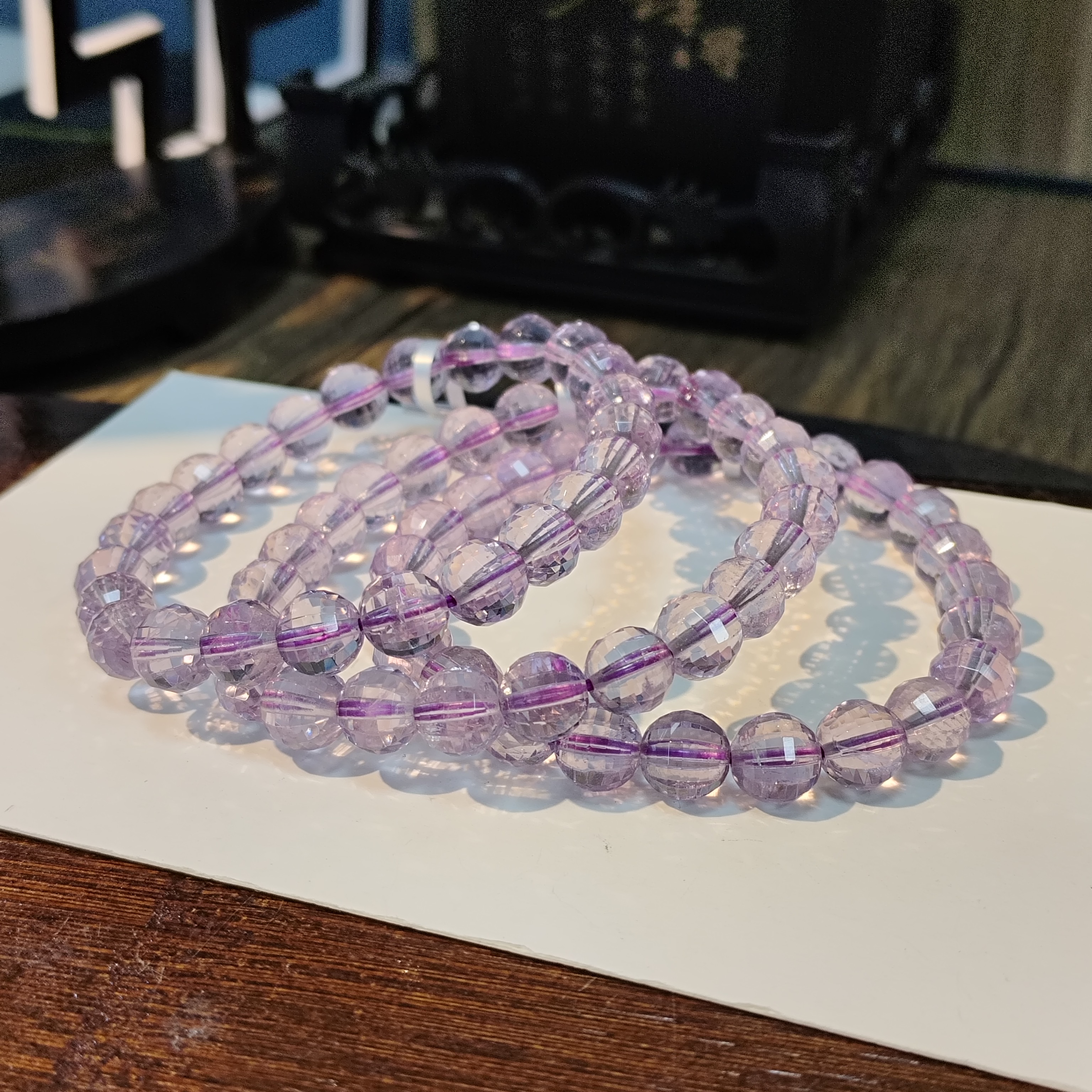 【书记甄选】天然紫水晶球切单圈手链 多样性发一件 约7mm BB434