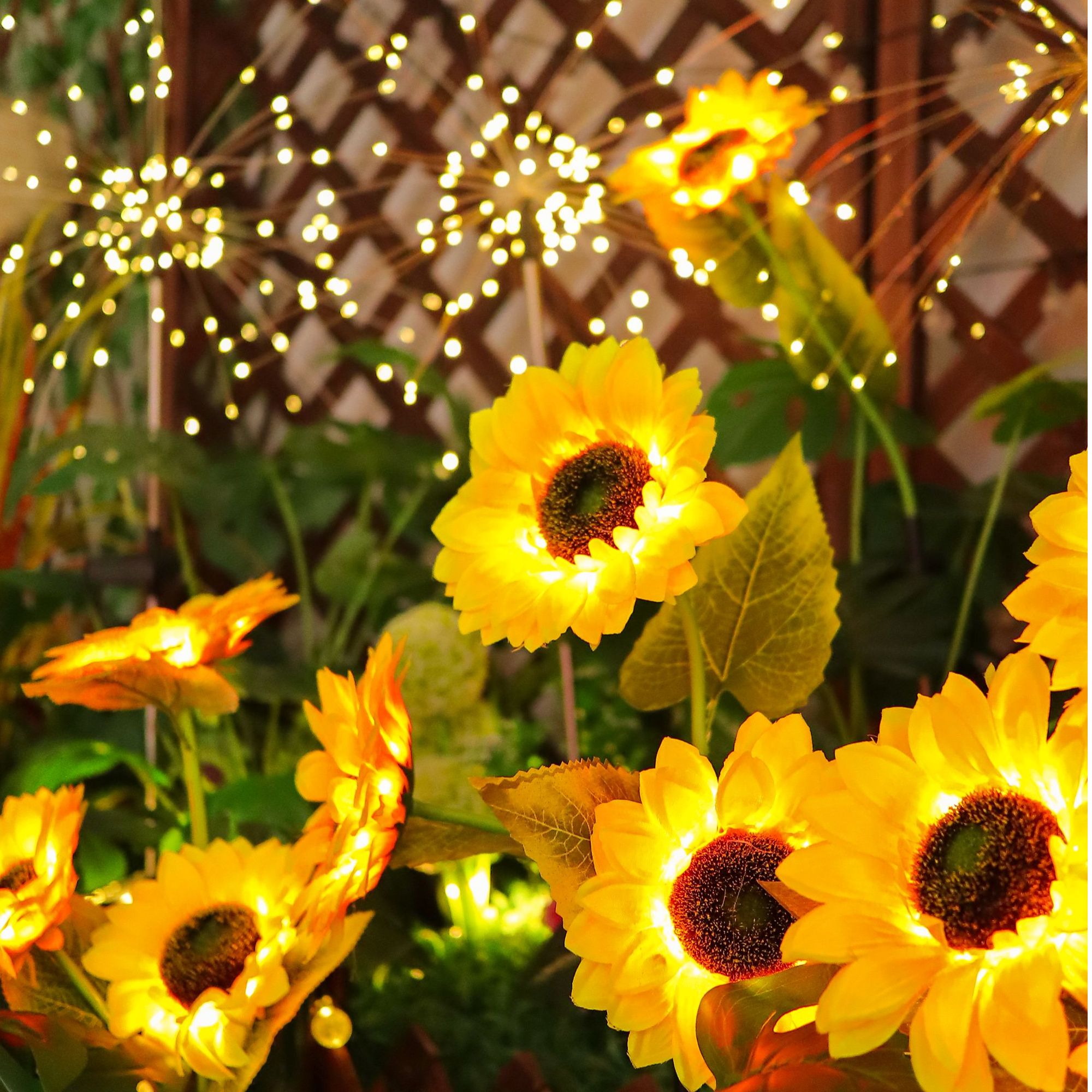 【拍一发二】太阳能三头向日葵灯户外防水防晒庭院花园灯地插灯