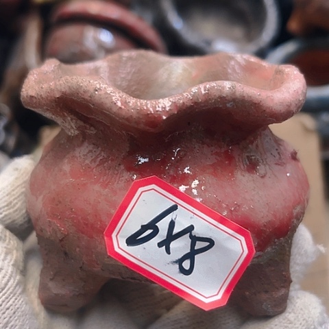 红陶粗陶花盆手工