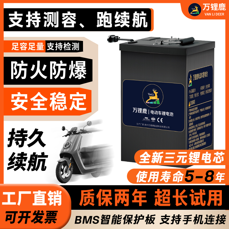 三元外卖专用锂电池电动车48V60V72V电池电瓶车电池新能源锂电池