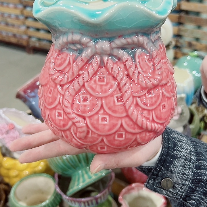 有孔.凑满10元发货多肉陶瓷花盆！