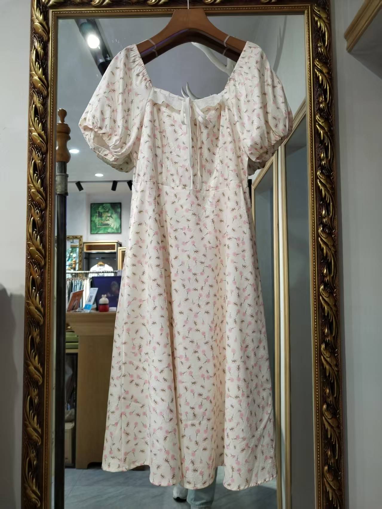 麦寻中长连衣裙玫粉色