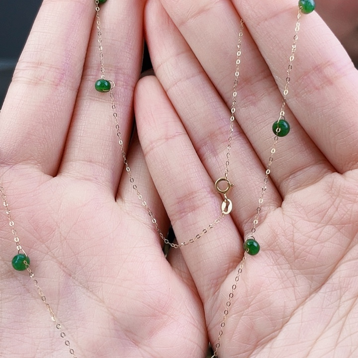 翡翠颈饰18K金镶嵌饰品