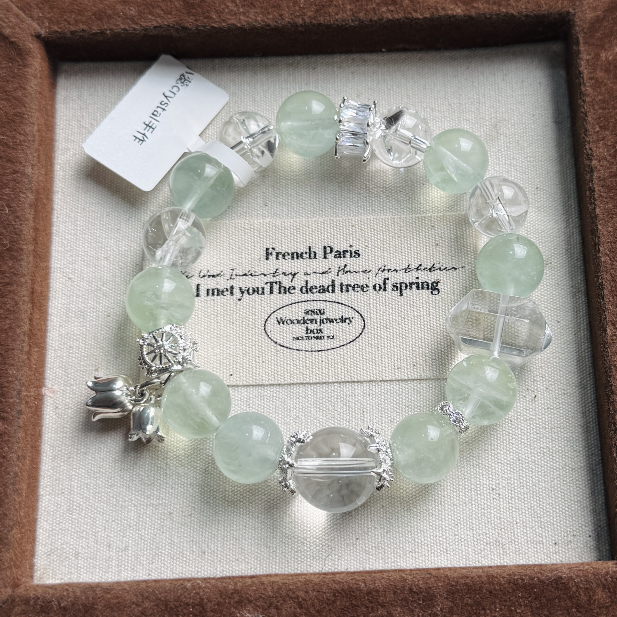 小蕊crystal-75薄荷曼波绿萤石“春水煎茶”白水晶白阿塞水晶