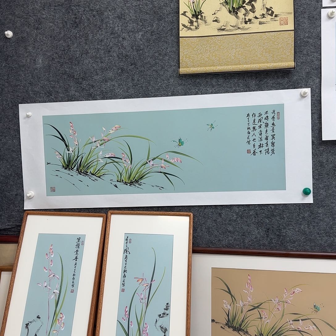 国画国画立体兰花