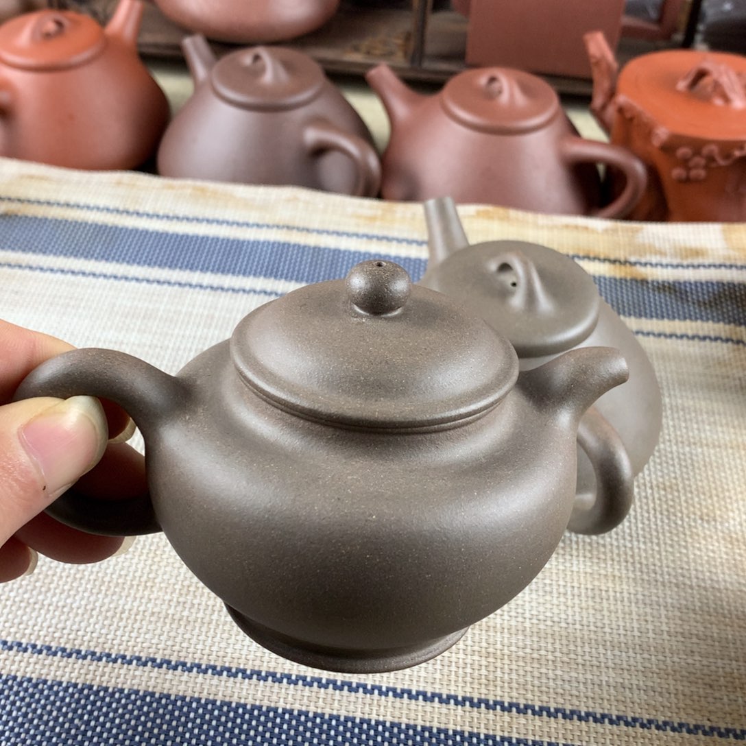 紫砂茶壶黄龙山青灰紫泥