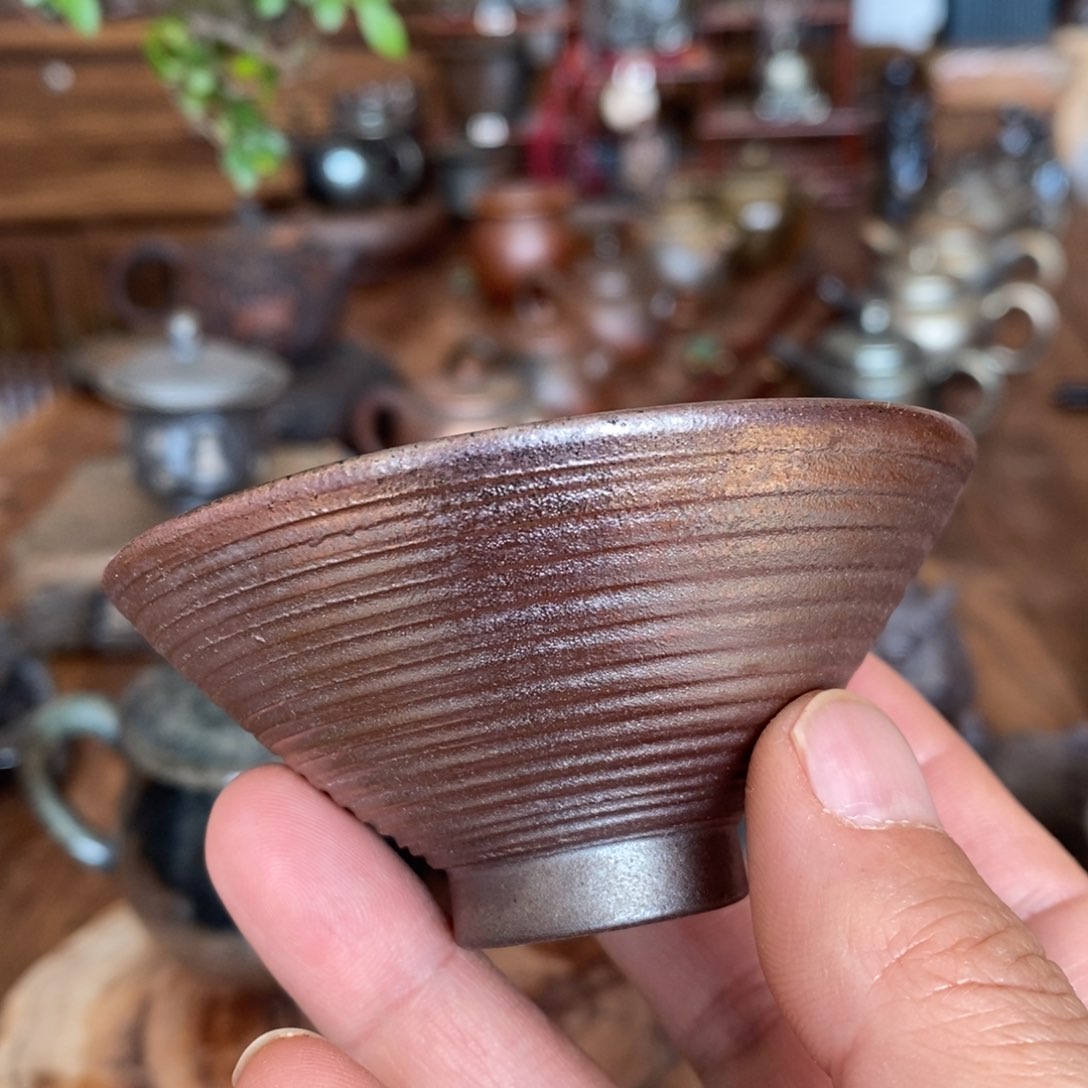 女神节福利，紫金斗笠杯，建水紫陶，全手工纯柴烧茶器