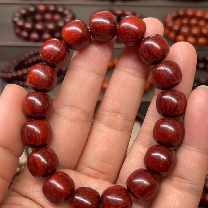 木质类印度小叶紫檀1213老型珠无油无蜡无胶