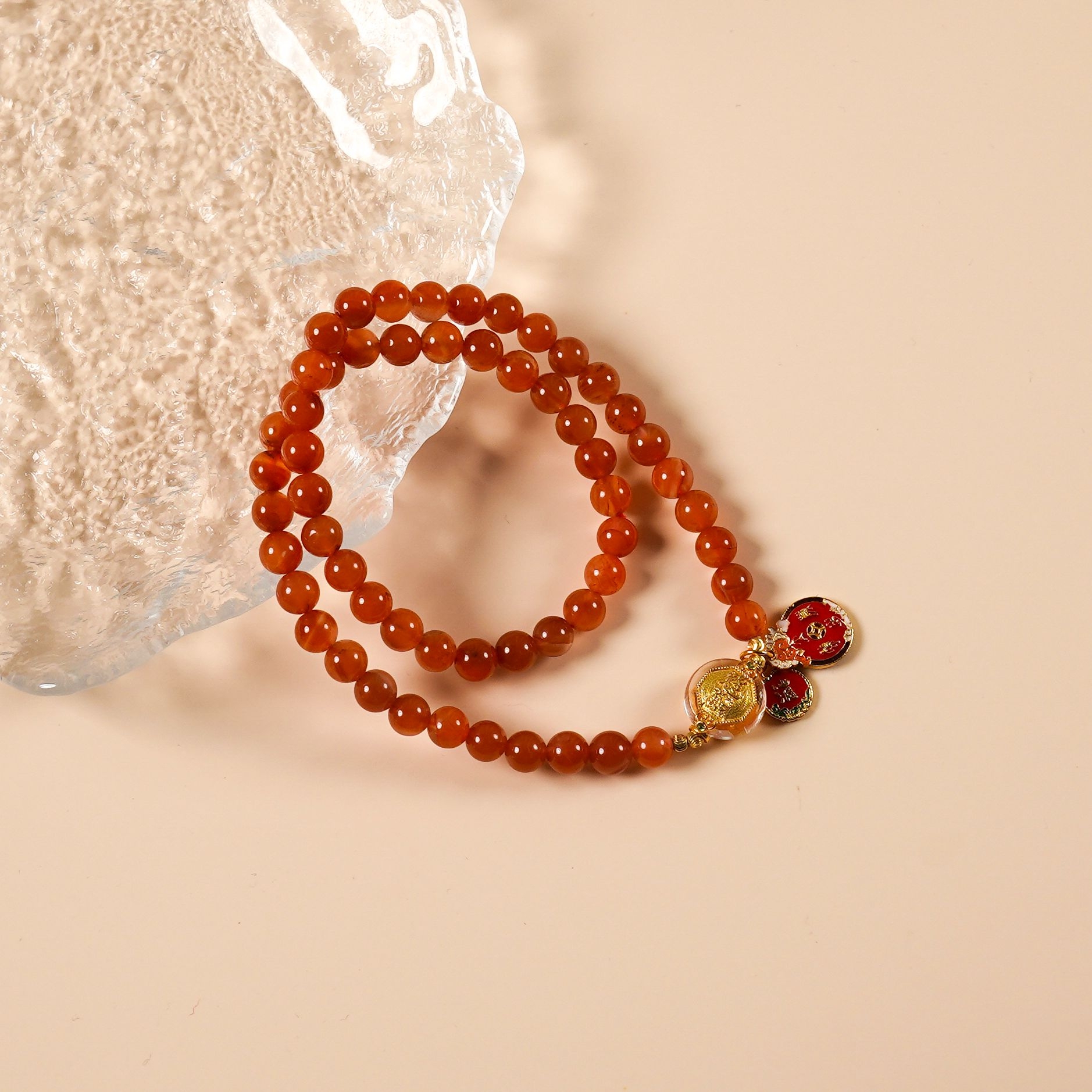 天然南红柿子红手串N6411ZC1110