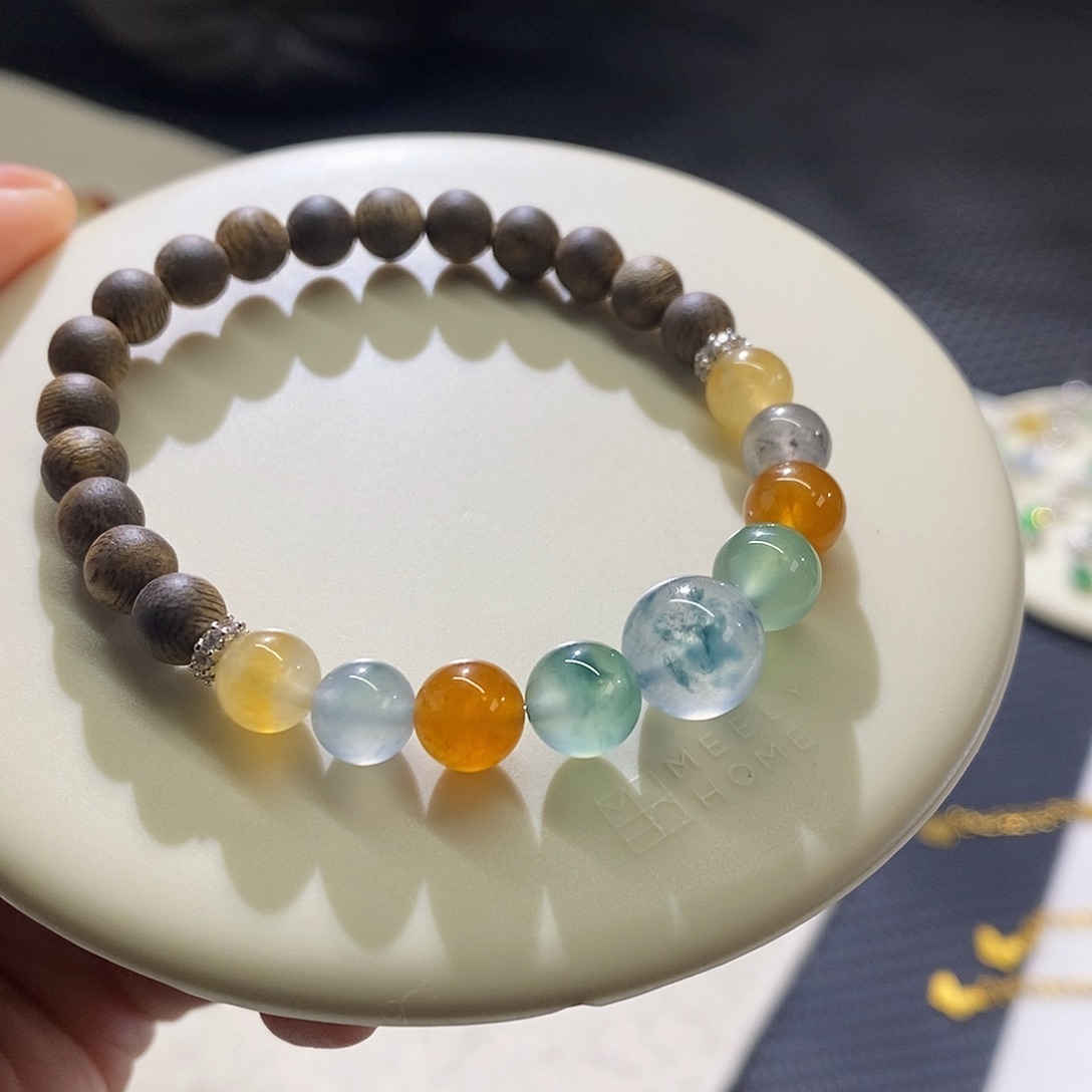 翡翠手链未镶嵌特色半串