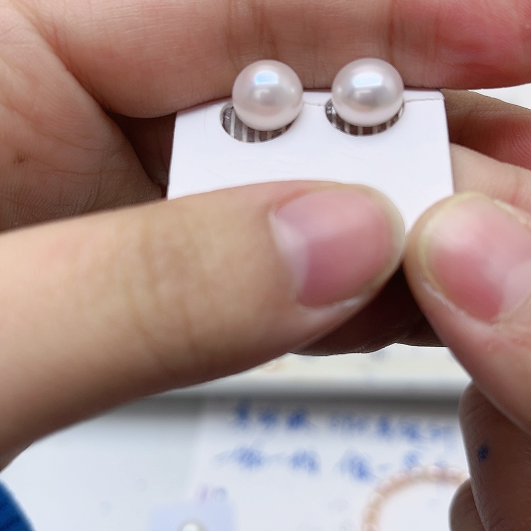 淡水珍珠耳饰银S925镶嵌小*儿
