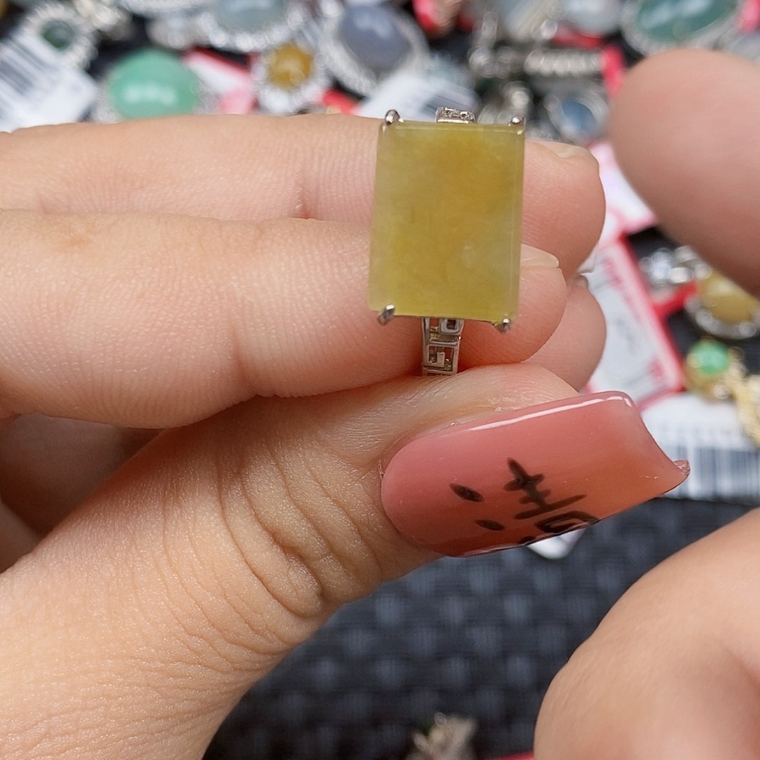 翡翠银S925镶嵌戒指