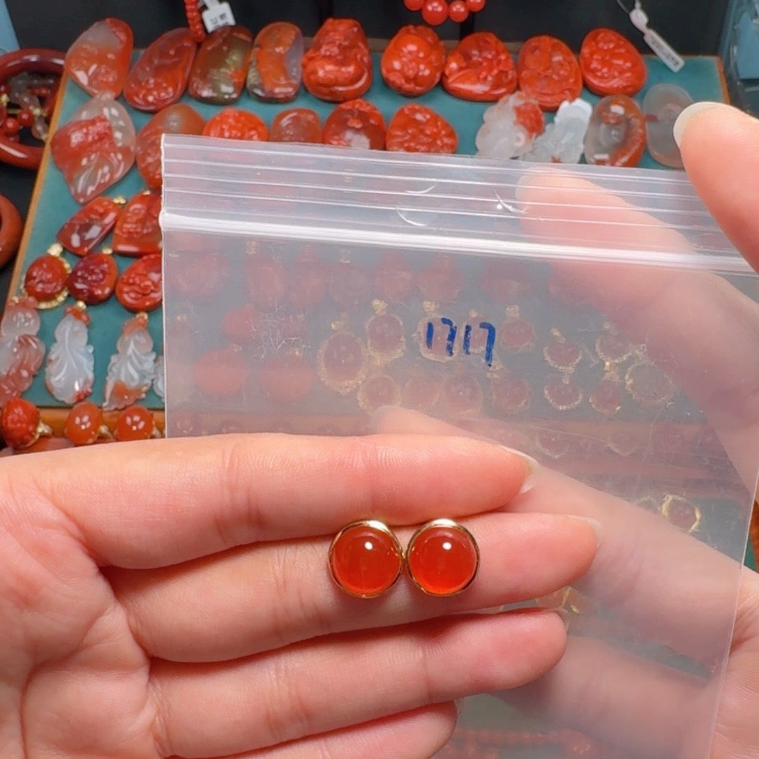 南红玛瑙南红玛瑙银S925镶嵌6*