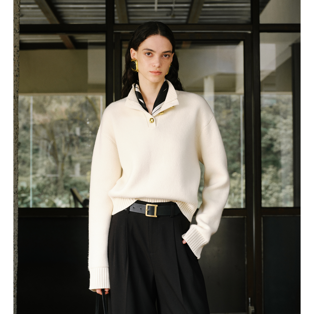 LYNEE【黑标系列】新 型月套头针织衫 高领针织套头衫 LGD2FAK066