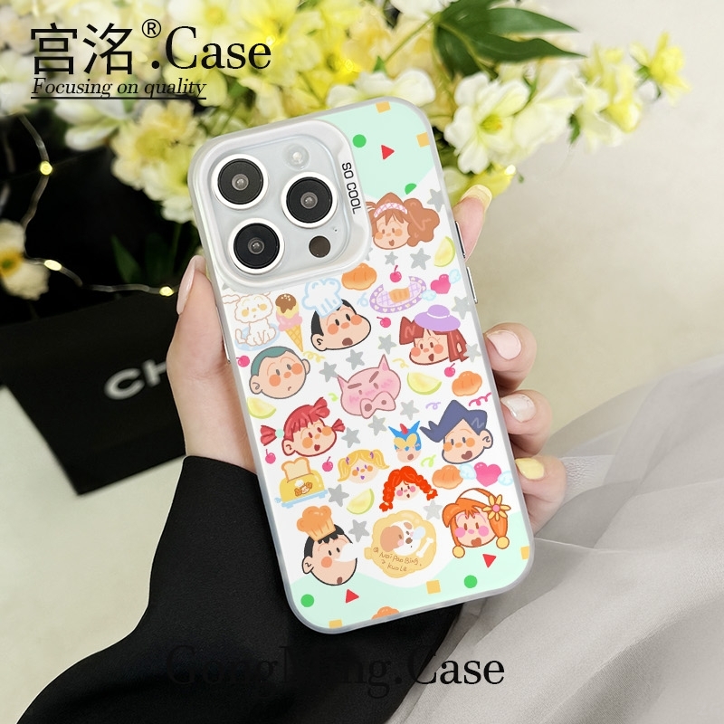 小新朋友一家头像彩银壳适用iPhone苹果16手机壳华为oppo小米荣耀