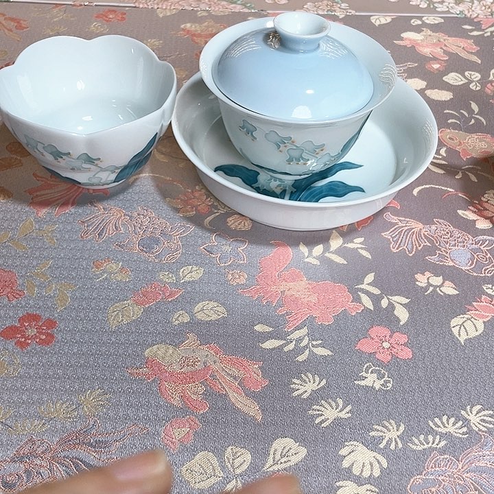 【闪购商品】敬铃兰幽梦盖碗➕壶承➕宽口杯