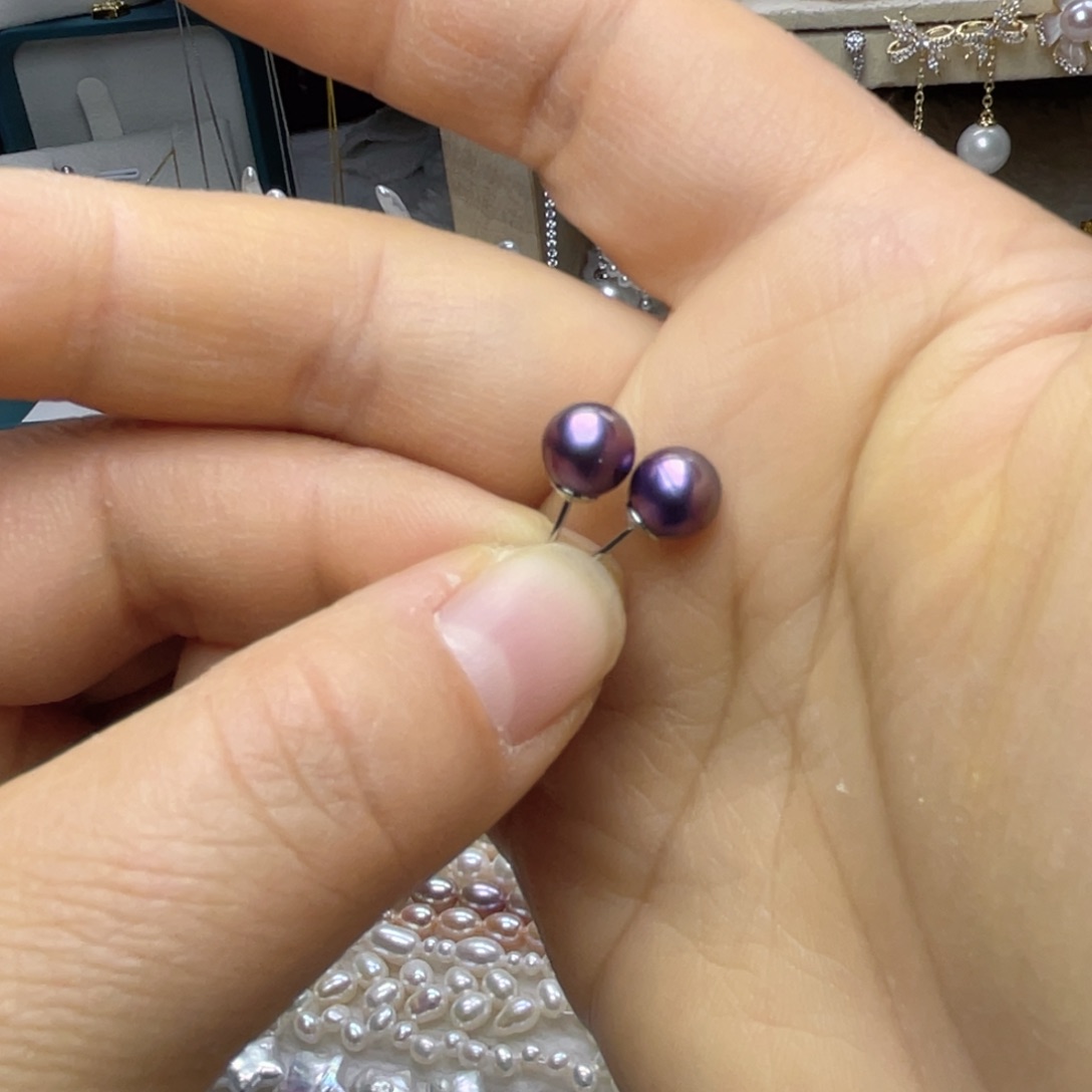 银S925镶嵌珍珠首饰淡水珍珠