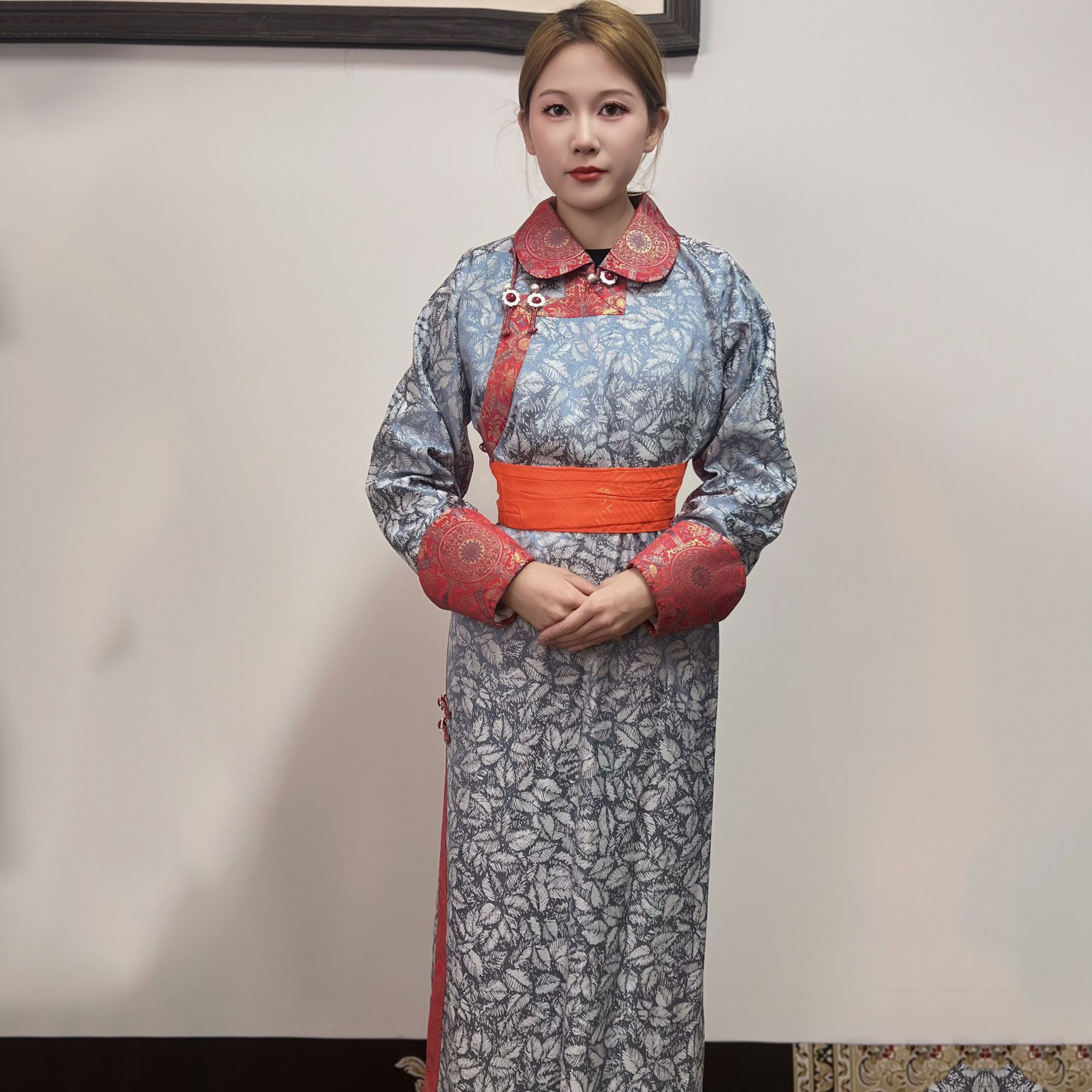 【蒙和珠拉I】翻领传统男女同款蒙古袍子日常生活装民族风