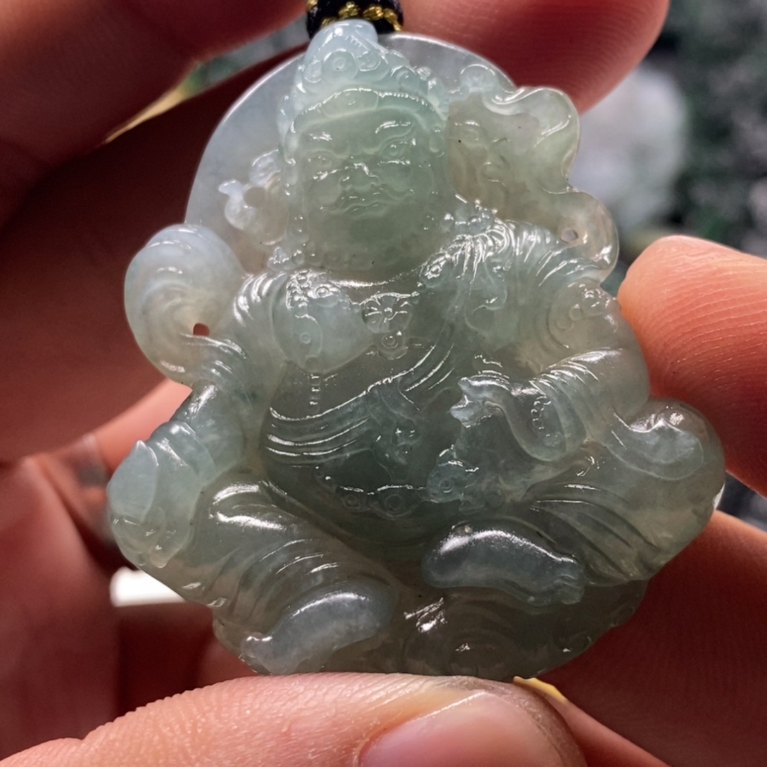 用***8定制翡翠未镶嵌天然翡翠A货黄财神