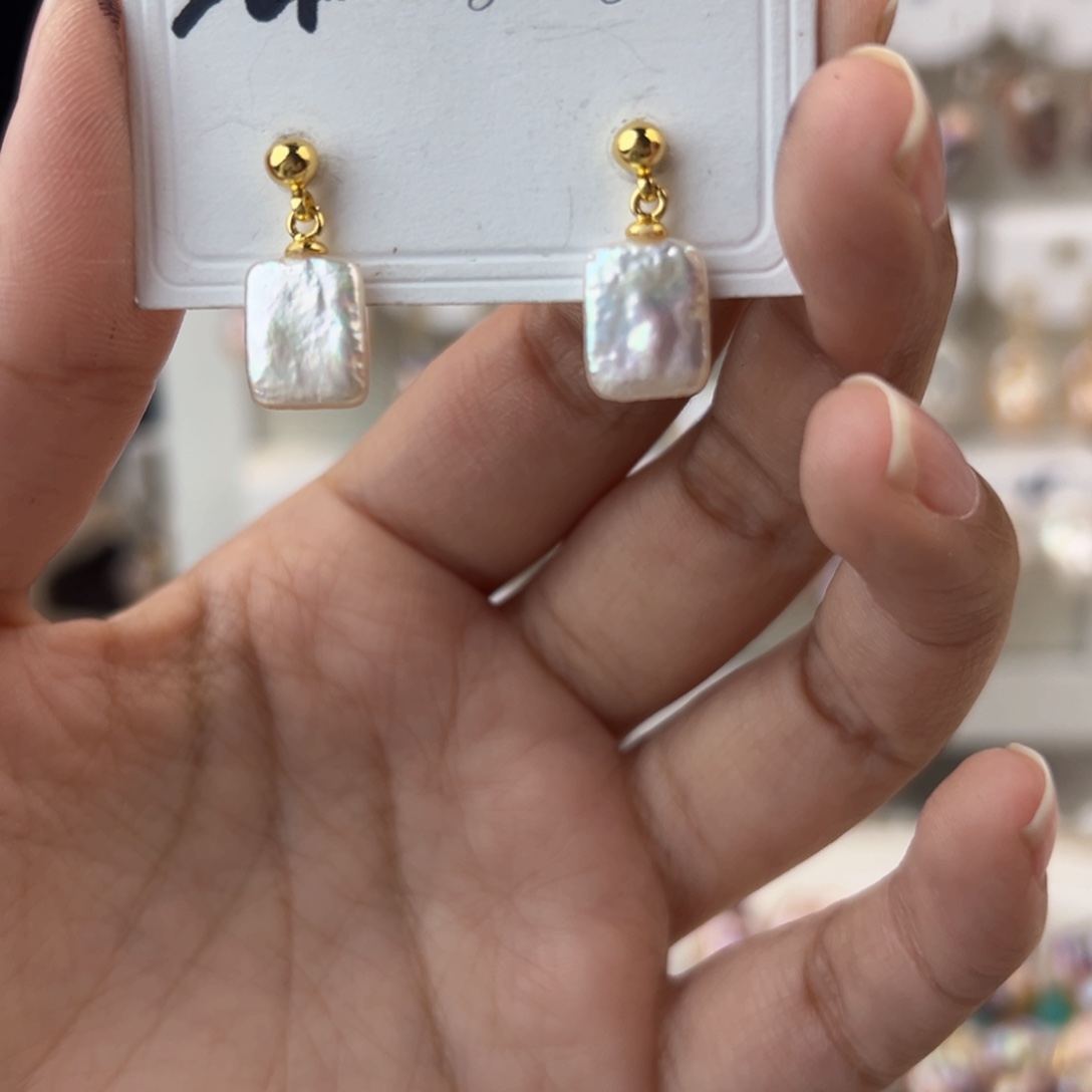 淡水珍珠耳饰银S925镶嵌