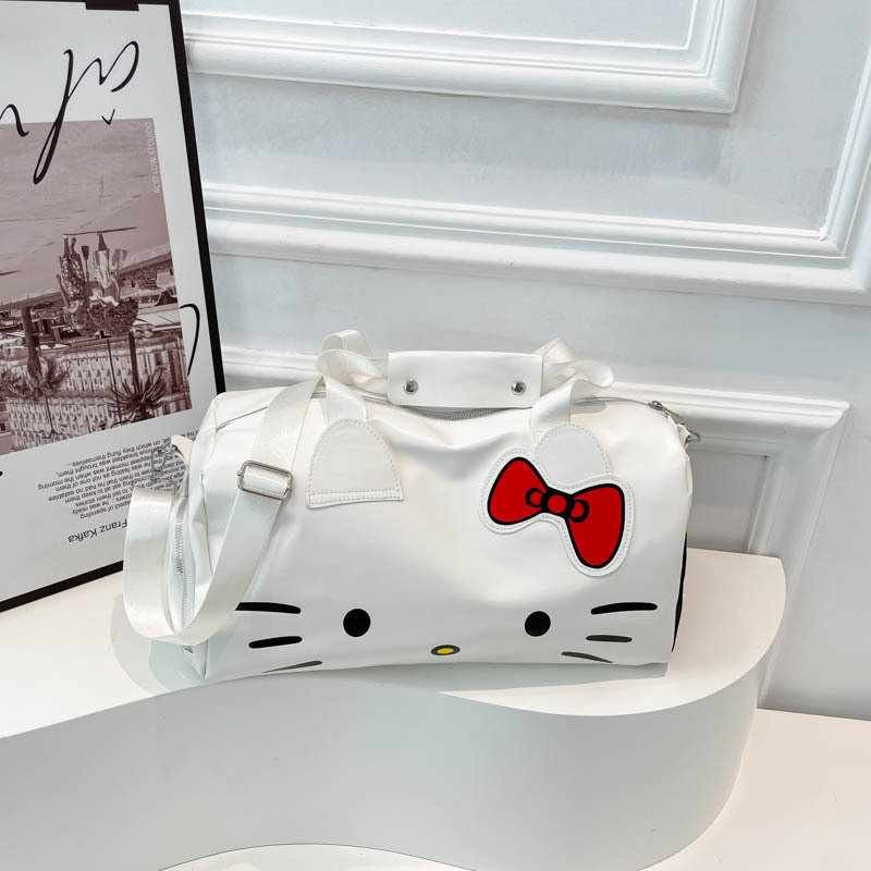 【蜜桃专属】HelloKitty卡通可爱蝴蝶结凯蒂猫手提健身包斜挎旅行包