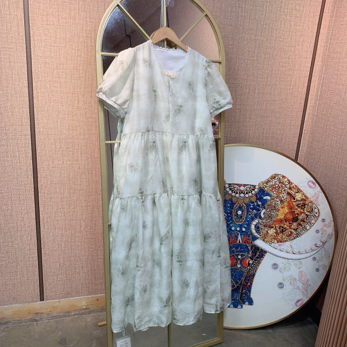 RR030孕妇杏色连衣裙XL100-140 XXL150