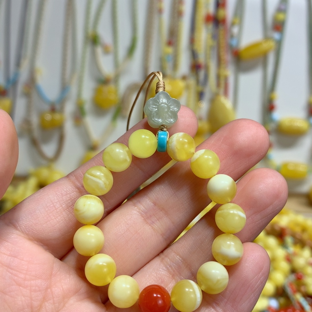 蜜蜡未镶嵌手链特价7.8mm