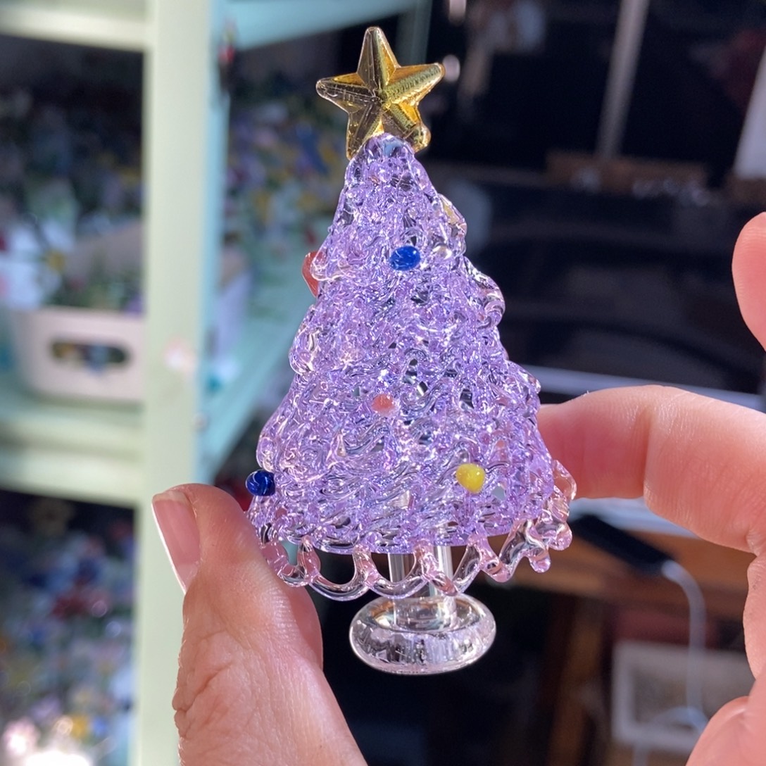 琉璃手工艺品粉紫转转