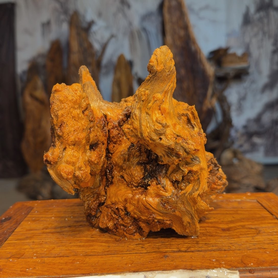 旧***酒木三丰琥珀木 天然摆件18