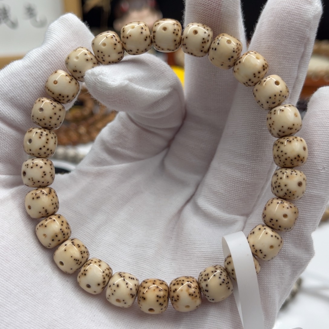 手串星月菩提高货9/8奶咖虎皮陈籽半壁通体大眼睛稀散星