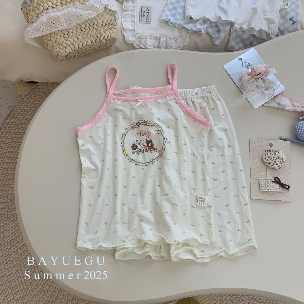 女童韩版夏款可爱甜系家居服套装