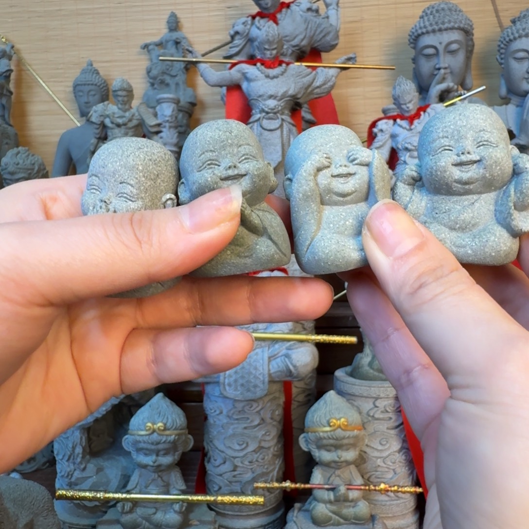 石材青砂石四不小和尚