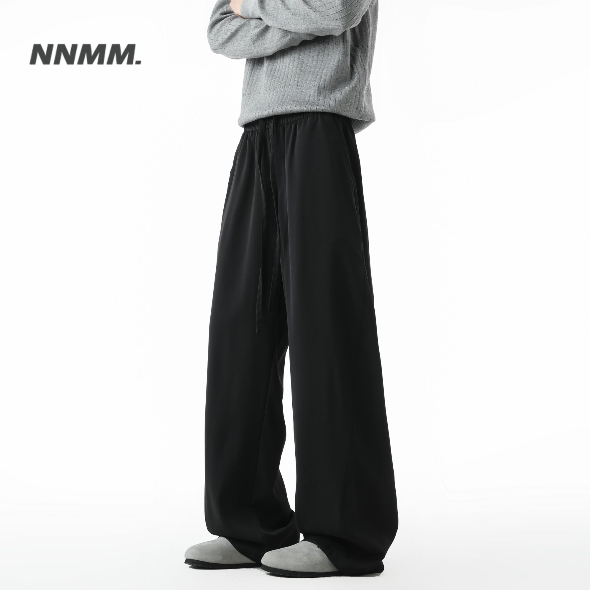 美式黑色直筒裤cleanfit百搭阔腿裤潮牌中腰休闲裤男女同款长裤子