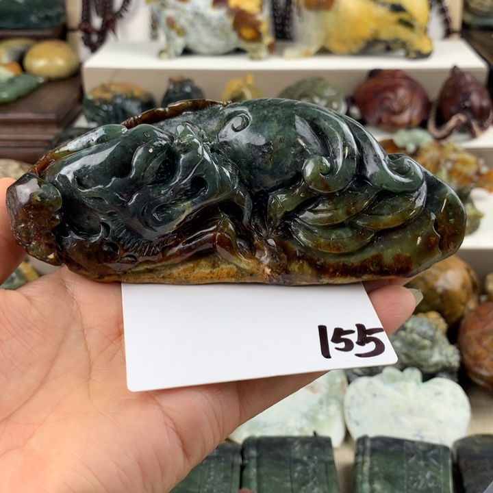 花***海岫岩河磨玉（透闪石质玉）未镶嵌珠宝奇石