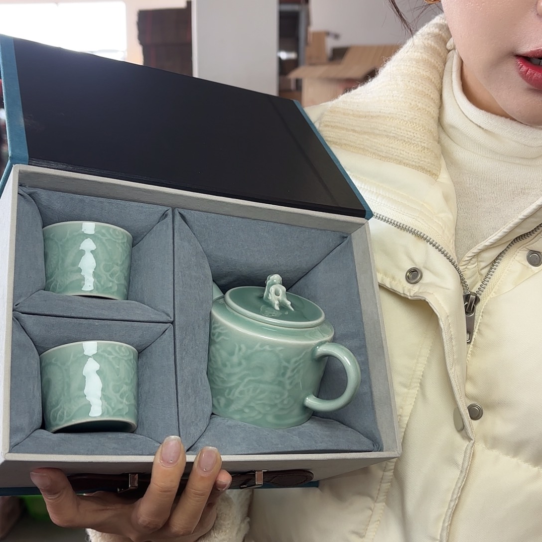 龙泉云间青瓷小米茶器