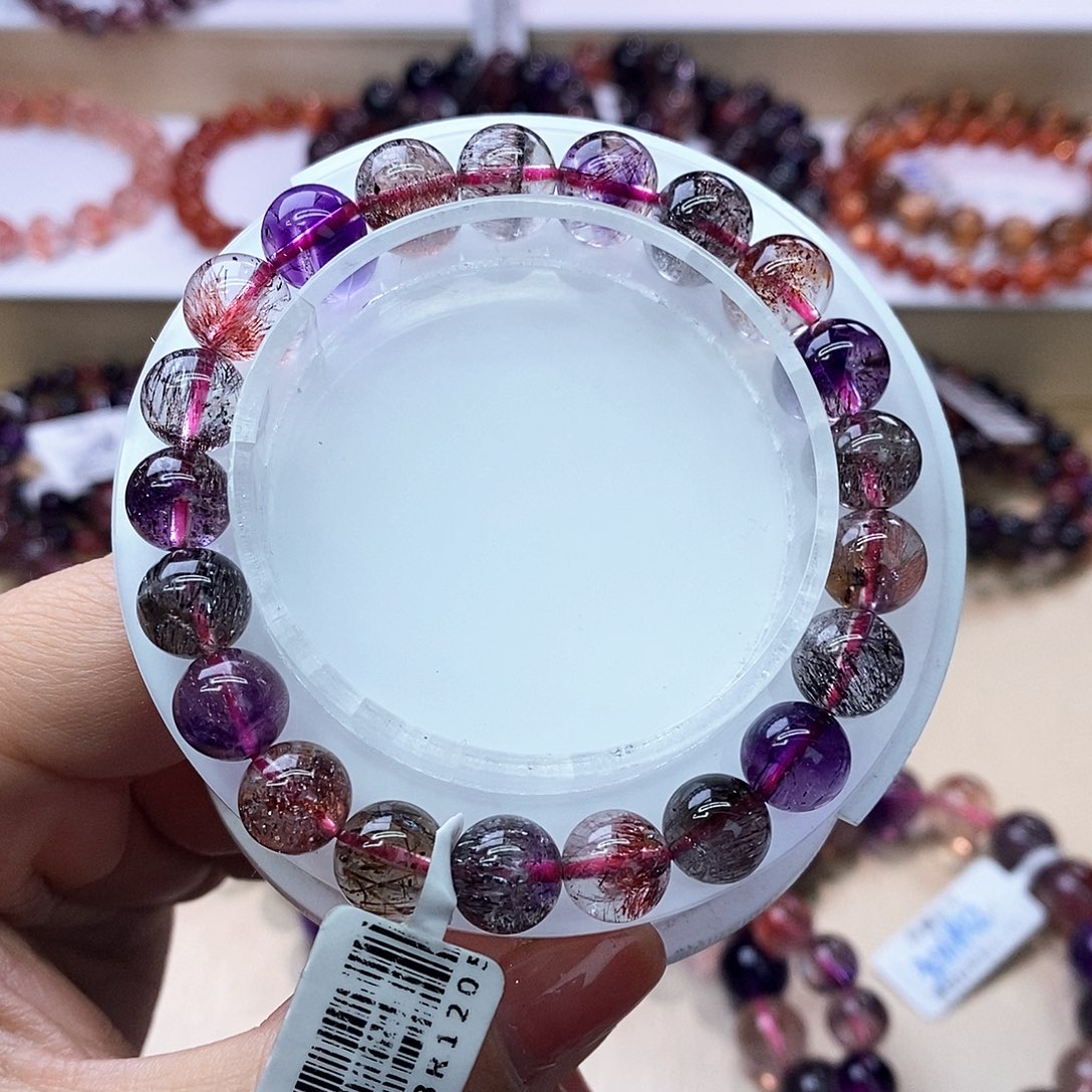 水晶手链未镶嵌黑加仑超七9+m 