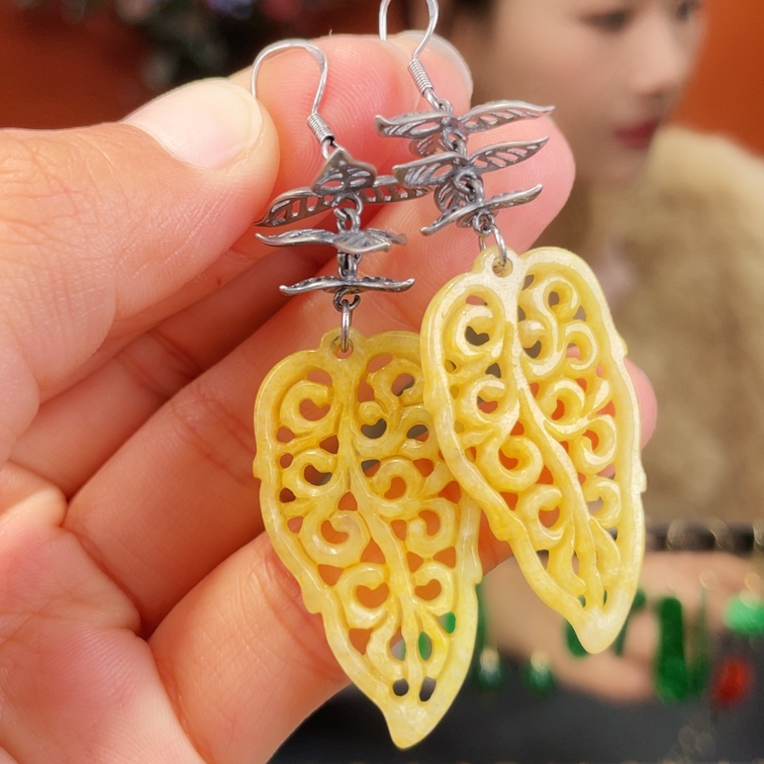 翡翠未镶嵌耳饰饰品