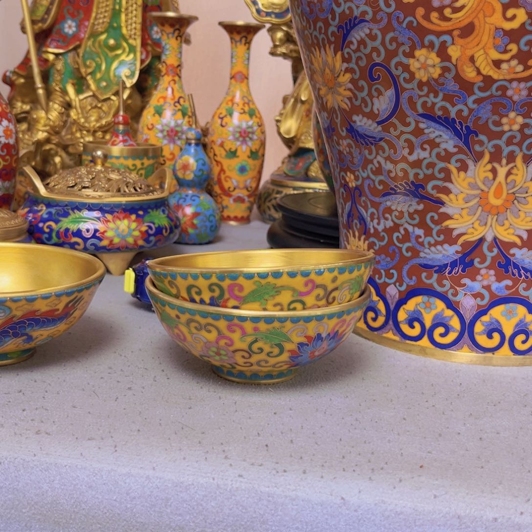 大****1铜胎珐琅景泰蓝小碗7个