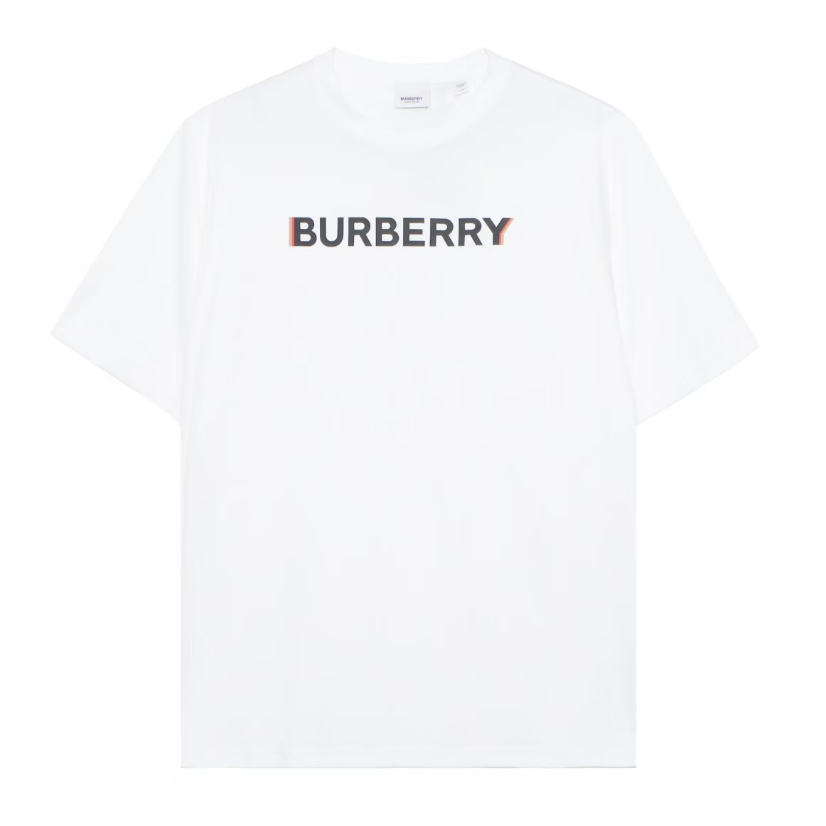 全新未使用 BURBERRY/博柏利 字母logo印花白色圆领短袖